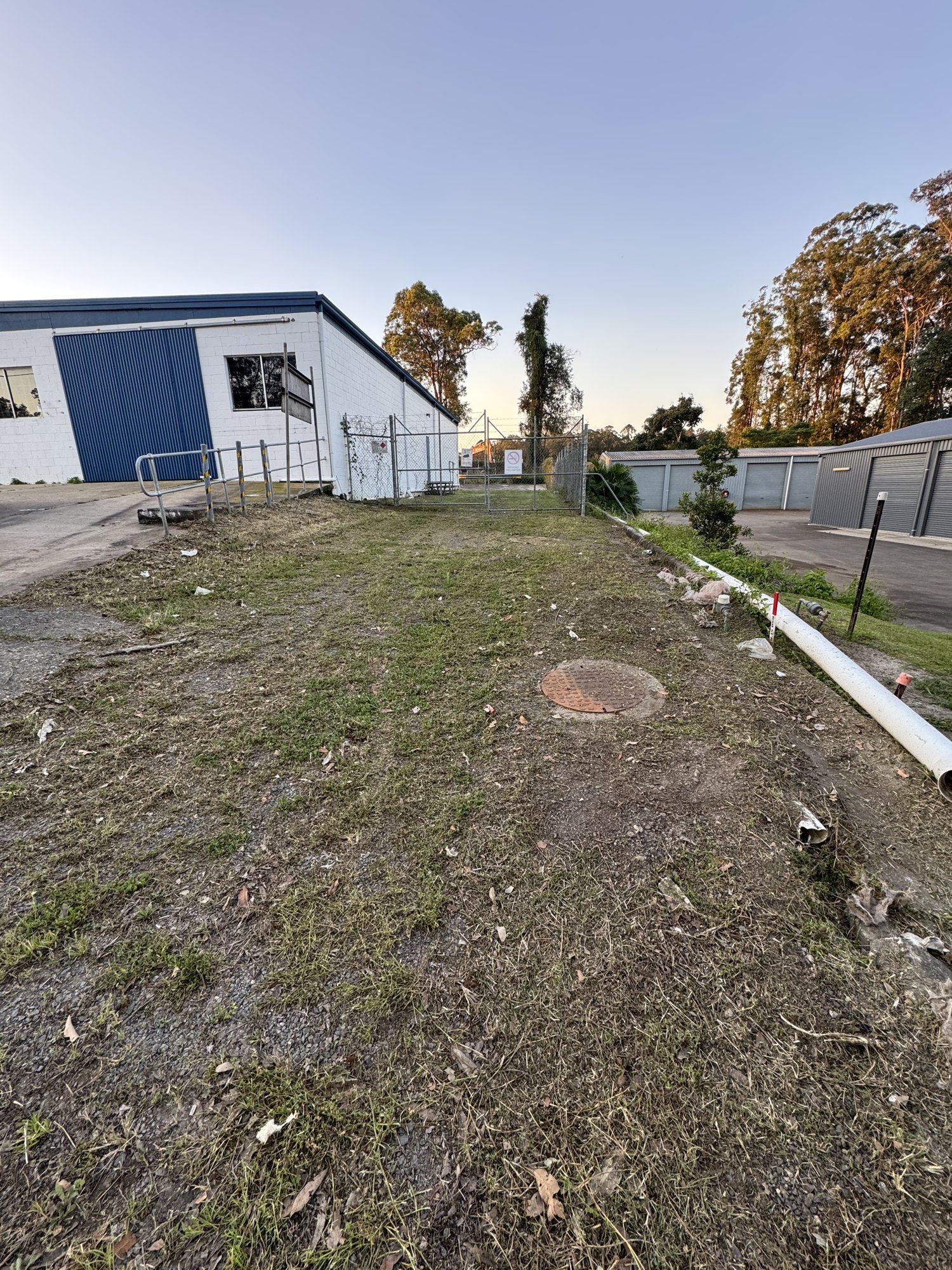 Street verge and site frontage cleared at the end of the day
